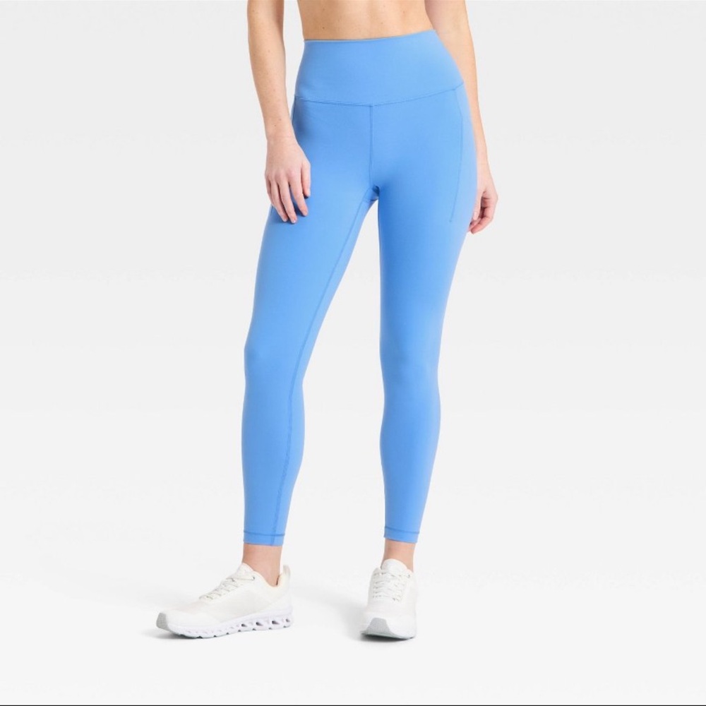 Women's Super Flex High-Rise 7/8 Pocketed Leggings - All In Motion™ AER54 Blue L